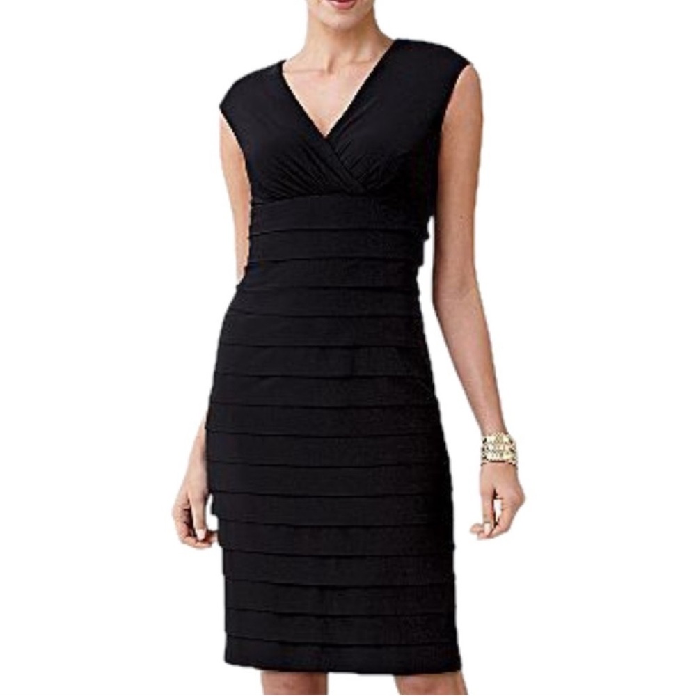 American Living Black Cap Sleeve Midi Dress size 4